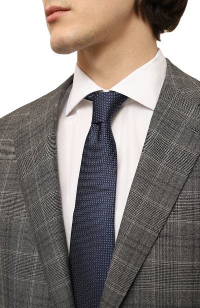 Шелковый галстук CANALI темно-синего цвета по цене 32350 руб., арт. 82/HX03697, фото 2 Шелковый галстук CANALI, арт. 82/HX03697, фото 2