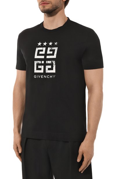 Хлопковая футболка GIVENCHY черного цвета по цене 63400 руб., арт. BM716G3YEL, фото 3 Хлопковая футболка GIVENCHY, арт. BM716G3YEL, фото 3