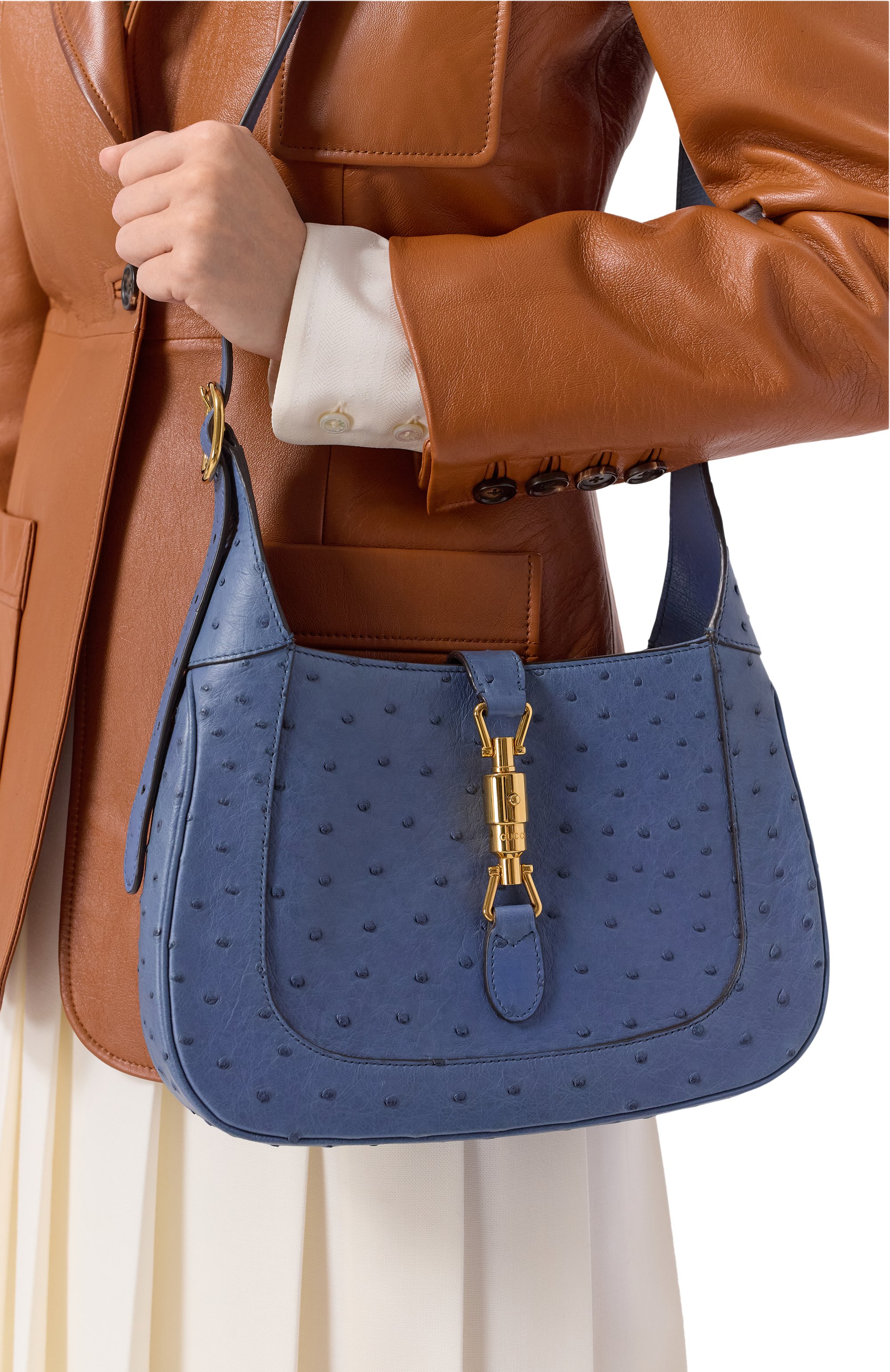 Сумка jackie 1961 small из кожи страуса GUCCI, арт. 636709 EY00G, фото 2