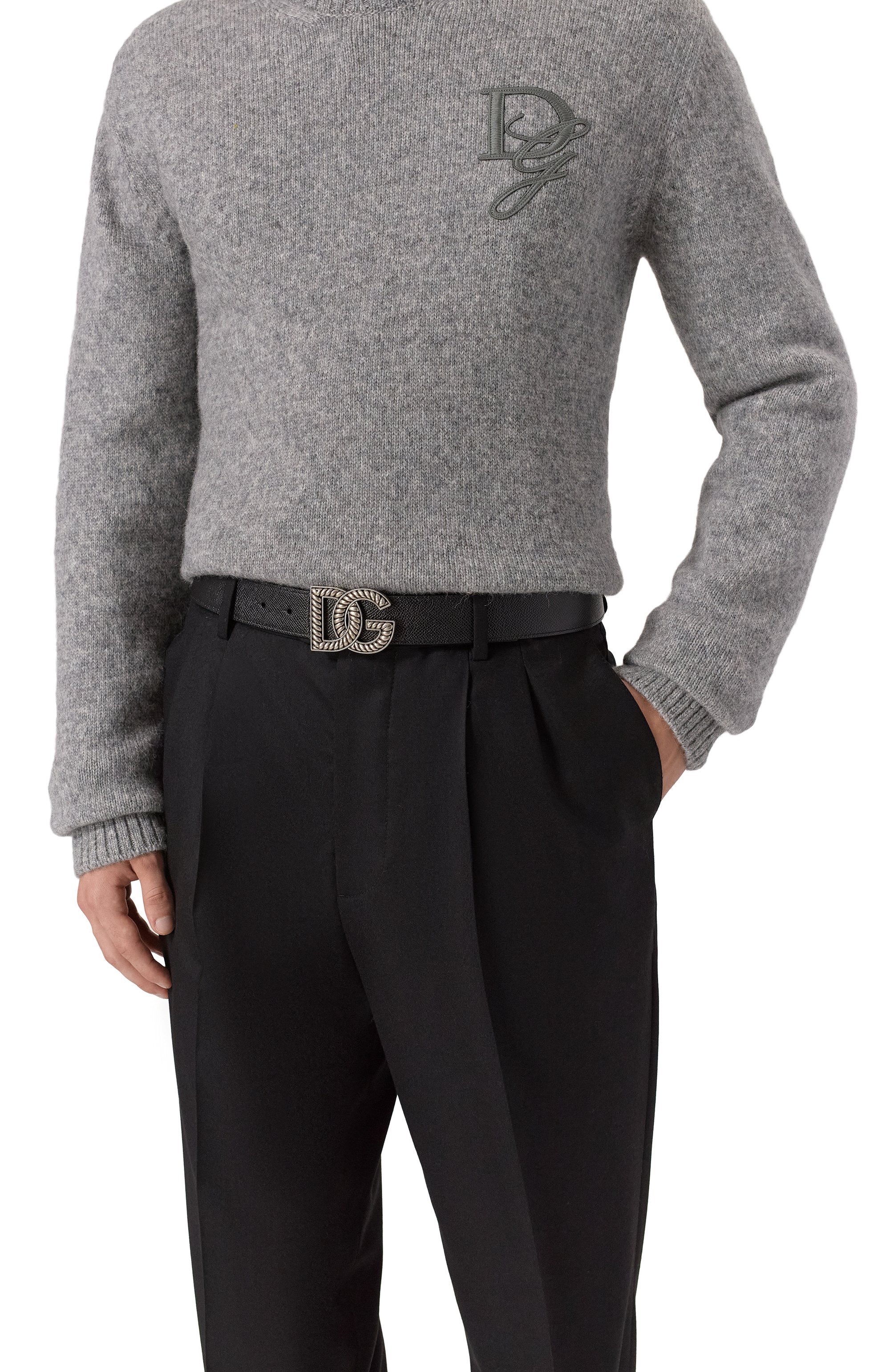 Двусторонний ремень DOLCE & GABBANA черного цвета по цене 85250 руб., арт. BC4942/AG651, фото 2 Двусторонний ремень DOLCE & GABBANA, арт. BC4942/AG651, фото 2