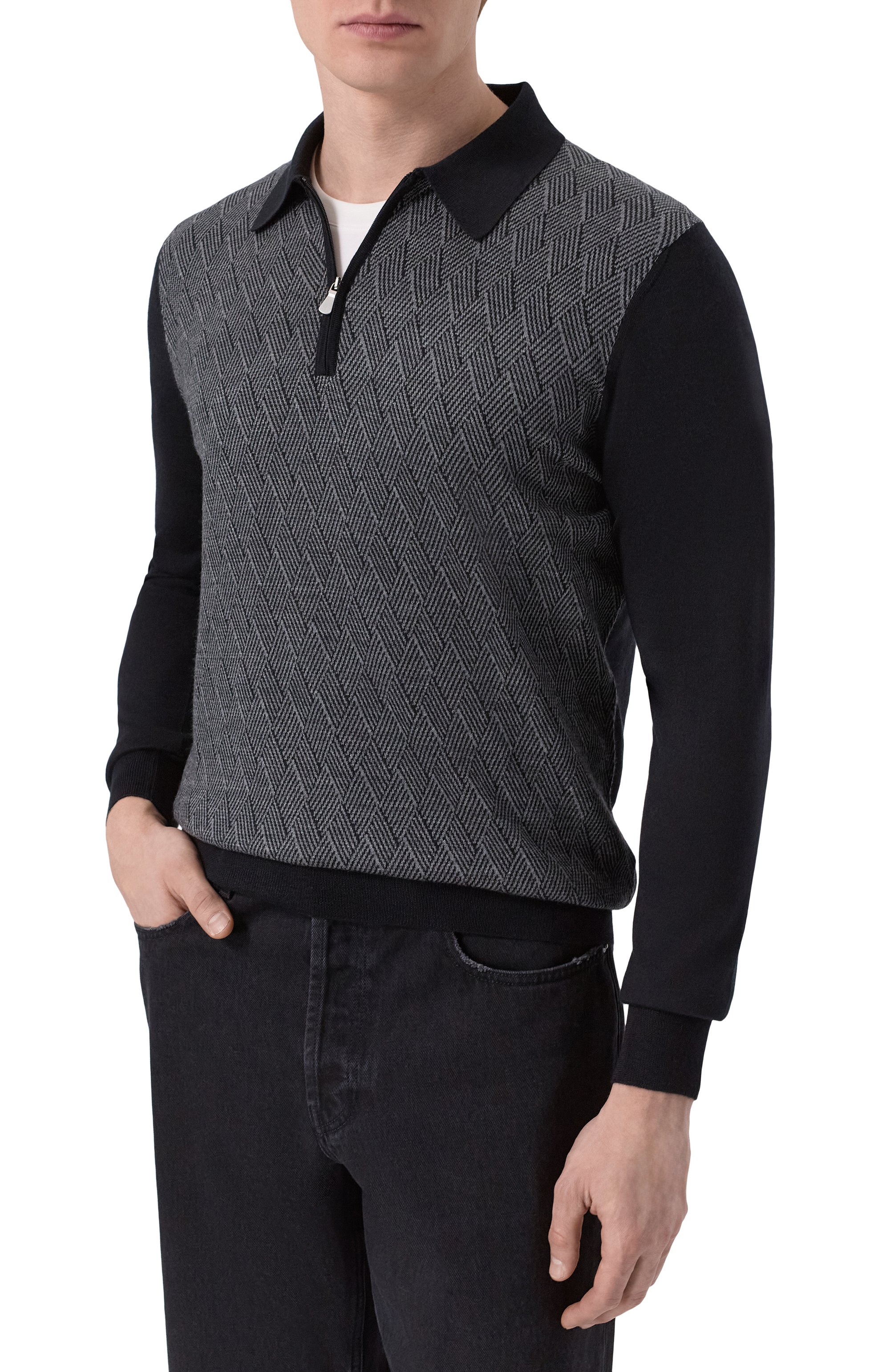 Поло из шерсти и шелка GRAN SASSO, арт. 57137/13126, фото 3