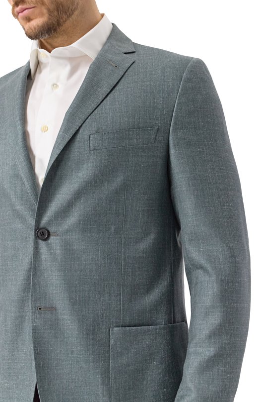 Пиджак из шерсти и шелка Corneliani 25X002-2518289 Голубой  25X002-2518289 Фото 7