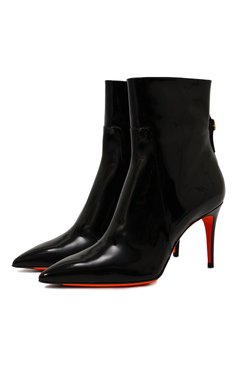 Женские кожаные ботильоны SANTONI черного цвета, арт. WTID70614HA2TVHDN01 | Фото 1 (Каблук высота: Высокий; Материал внутренний: Натуральная кожа; Материал сплава: Проставлено; Материал утеплителя: Без утеплителя; Подошва: Плоская; Драгоценные камни: Проставлено)