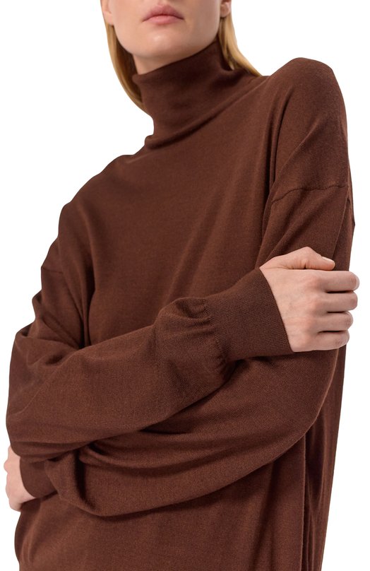 Водолазка из шерсти и кашемира Saint Laurent 850335/YAPK2 Коричневый  850335/YAPK2 Фото 5