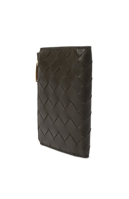 Женские кожаное портмоне BOTTEGA VENETA темно-коричневого цвета, арт. 806123/V4QR2 | Фото 2 (Материал сплава: Проставлено; Нос: Не проставлено; Материал: Натуральная кожа)