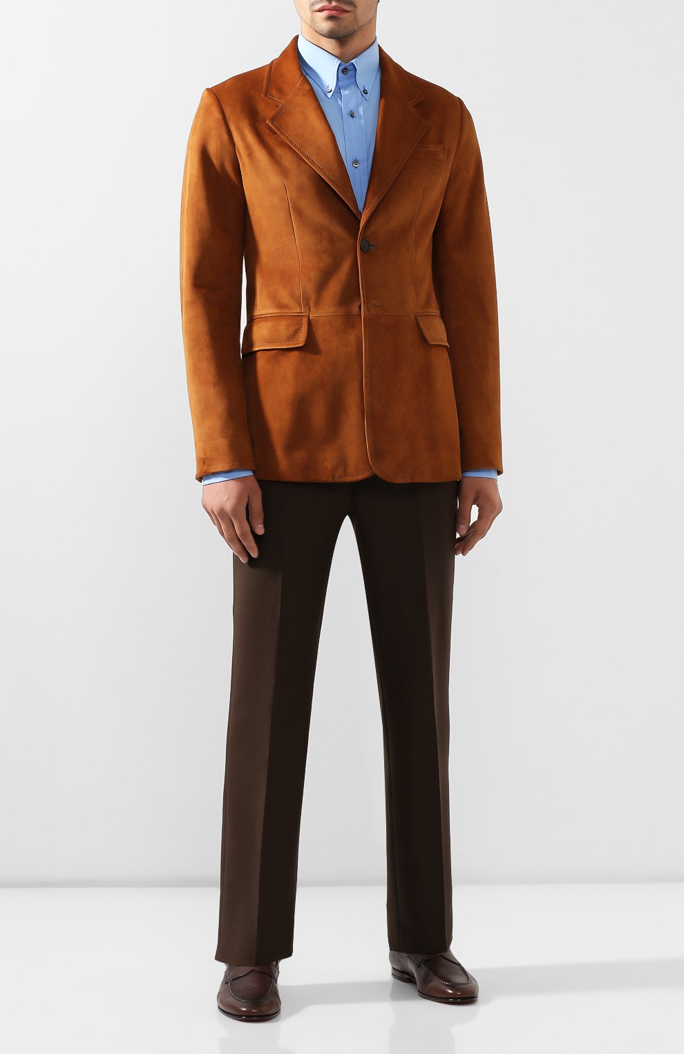 Замшевый пиджак PRADA коричневого цвета по цене 305000 руб., арт. UPG329-1FEK-F0050, фото 2 Замшевый пиджак PRADA, арт. UPG329-1FEK-F0050, фото 2