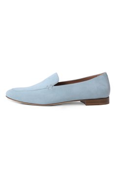 Женские замшевые лоферы KITON светло-голубого цвета, арт. D57803N01008 | Фото 4 (Материал внутренний: Натуральная кожа; Драгоценные камни: Проставлено; Каблук высота: Низкий; Материал сплава: Проставлено; Подошва: Плоская; Материал внешний: Замша, Натуральная кожа)