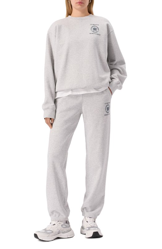Хлопковый свитшот Sporty and Rich ST071517620GY03 Серый  ST071517620GY03 Фото 2