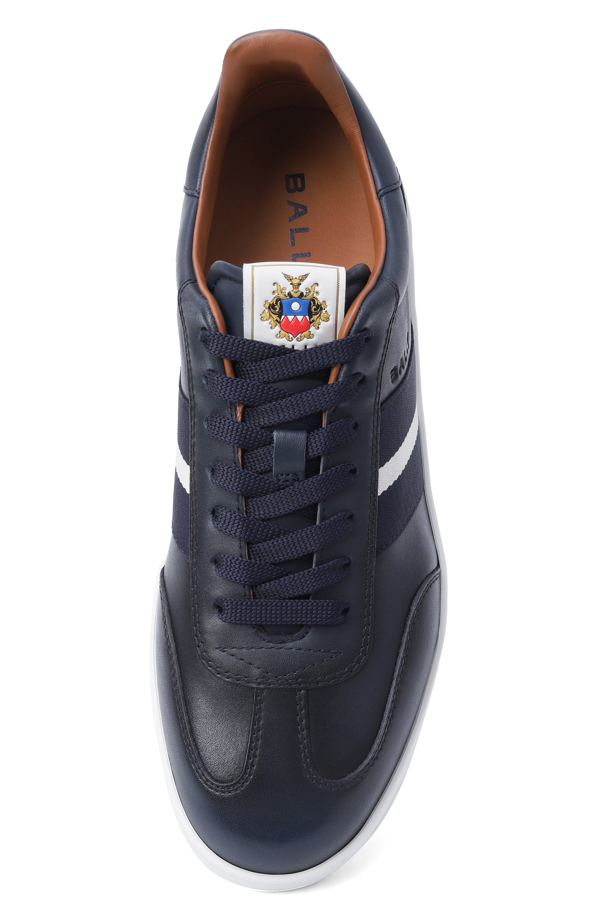 Кожаные кеды retro crest BALLY темно-синего цвета по цене 57550 руб., арт. MSK0F7/VT006, фото 5 Кожаные кеды retro crest BALLY, арт. MSK0F7/VT006, фото 5