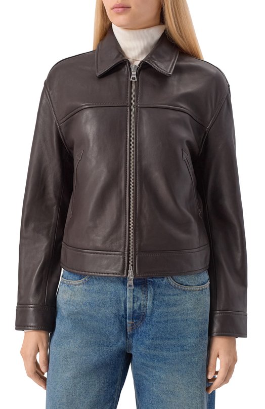 Кожаная куртка Officine Generale W25WLTR552 Коричневый  W25WLTR552 Фото 3