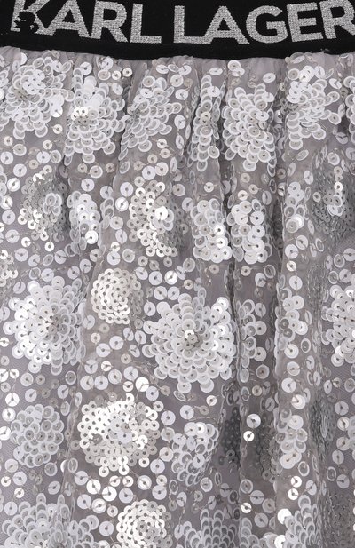 Юбка KARL LAGERFELD KIDS серебряного цвета по цене 30610 руб., арт. Z31118, фото 3 Юбка KARL LAGERFELD KIDS, арт. Z31118, фото 3