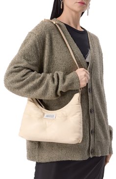 Женская сумка glam slam small MAISON MARGIELA кремового цвета, арт. SB3WG0024/P4300 | Фото 2 (Размер: small; Материал: Натура�льная кожа; Автоматизация состава: Проставлено; Автоматизация ТО: Проставлено)