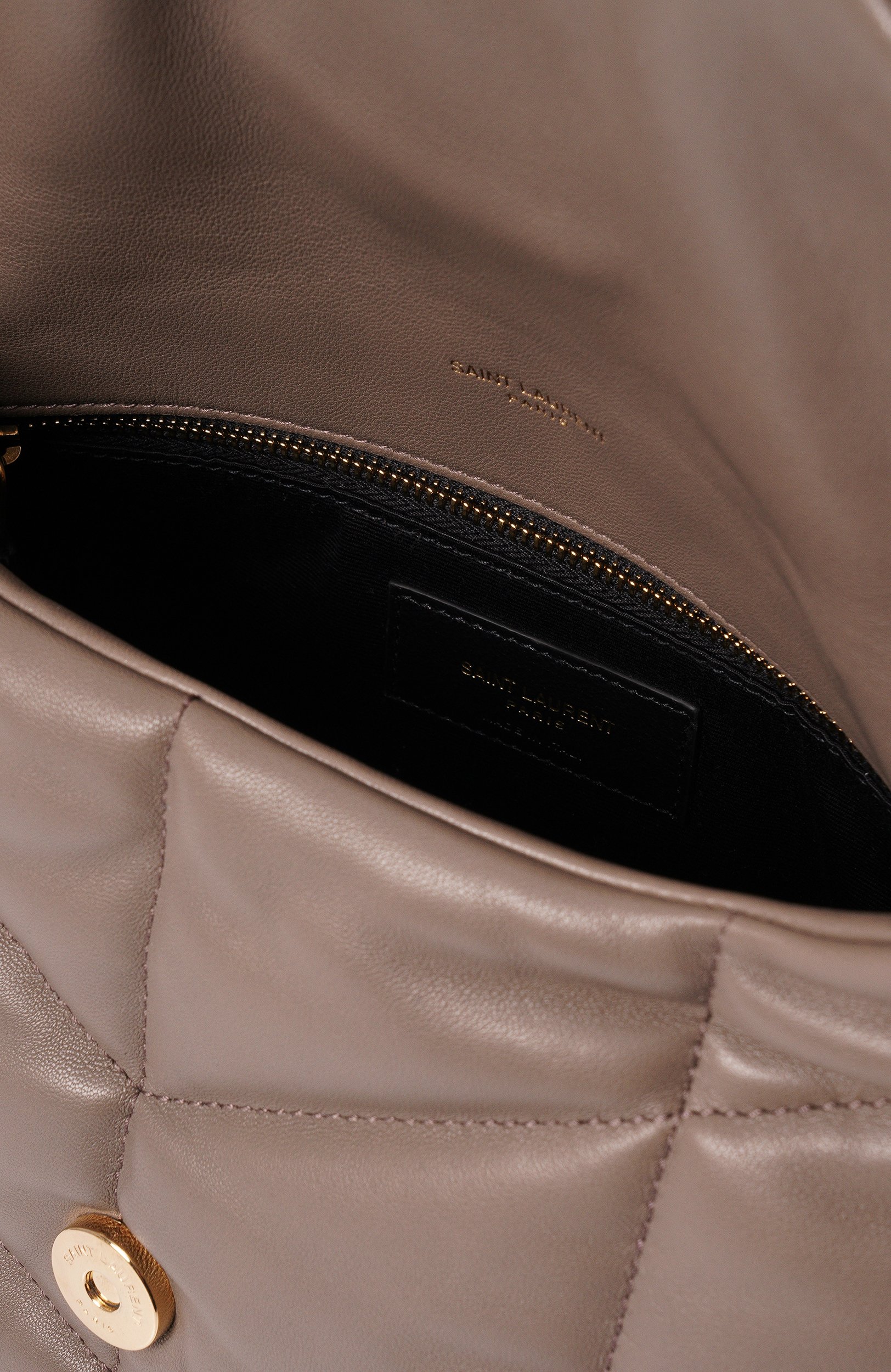 Сумка puffer small SAINT LAURENT светло-коричневого цвета по цене 414500 руб., арт. 577476/1EL07, фото 5 Сумка puffer small SAINT LAURENT, арт. 577476/1EL07, фото 5