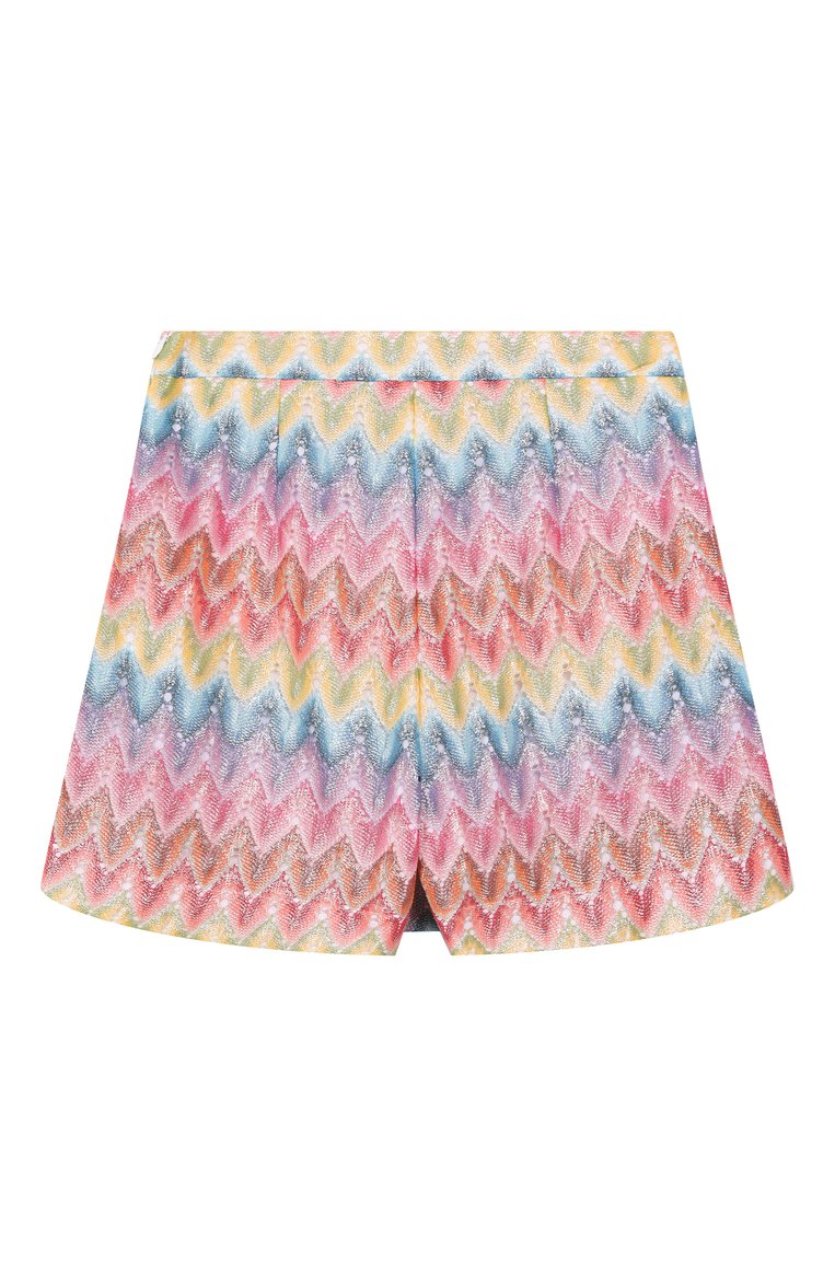 Детские юбка-шорты MISSONI разноцветного цвета, арт. MW7A61/Q0075/6-10 | Фото 2 (Материал внешний: Хлопок, Синтетический материал; Нос: Не проставлено; Материал подклада: Хлопок; Случай: Повседневный; Автоматизация состава: Проставлено; Ростовка одежда: 6 лет | 116 см, 10 - 11 лет | 140 - 146см, 8 лет | 128 см)