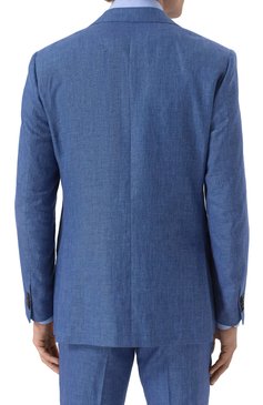 Мужской костюм из шерсти и льна CORNELIANI синего цвета, арт. 25X008-2518263_SET | Фото 5 (Материал внешний: Шерсть, Лен; Рукава: Длинные; Матери�ал сплава: Проставлено; Драгоценные камни: Проставлено; Костюмы М: Однобортный; Стили: Классический, Кэжуэл)