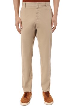 Мужские хлопковые брюки ZEGNA светло-бежевого цвета, арт. UDI17A7/TR00 | Фото 3 (Материал внешний: Хлопок; Драгоценные камни: Проставлено; Материал сплава: Проставлено; Длина (брюки, джинсы): Стандартные; Случай: Повседневный; Стили: Кэжуэл; Силуэт М (брюки): Чиносы)