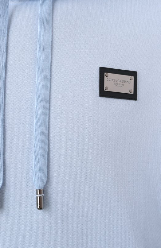 Хлопковое худи Dolce & Gabbana G9ZU0T/G7F2G Голубой  G9ZU0T/G7F2G Фото 6