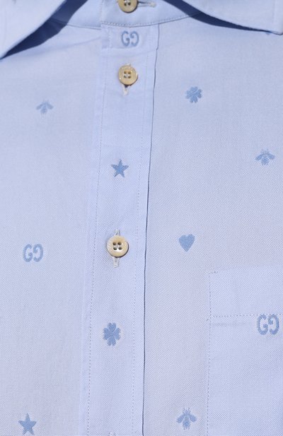 Хлопковая рубашка GUCCI голубого цвета по цене 83520 руб., арт. 597962 ZAC24, фото 5 Хлопковая рубашка GUCCI, арт. 597962 ZAC24, фото 5