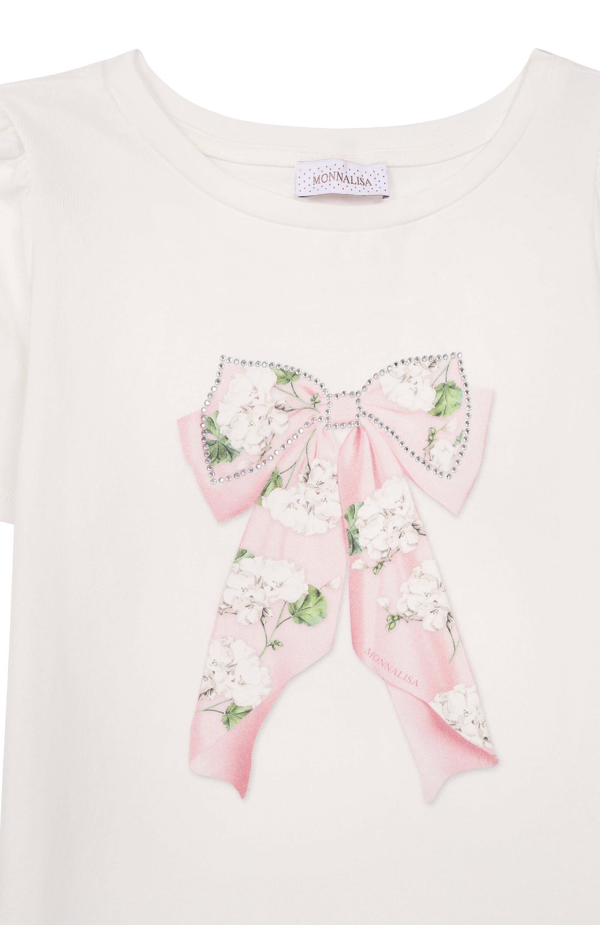 Хлопковая футболка MONNALISA, арт. 71G602, фото 3