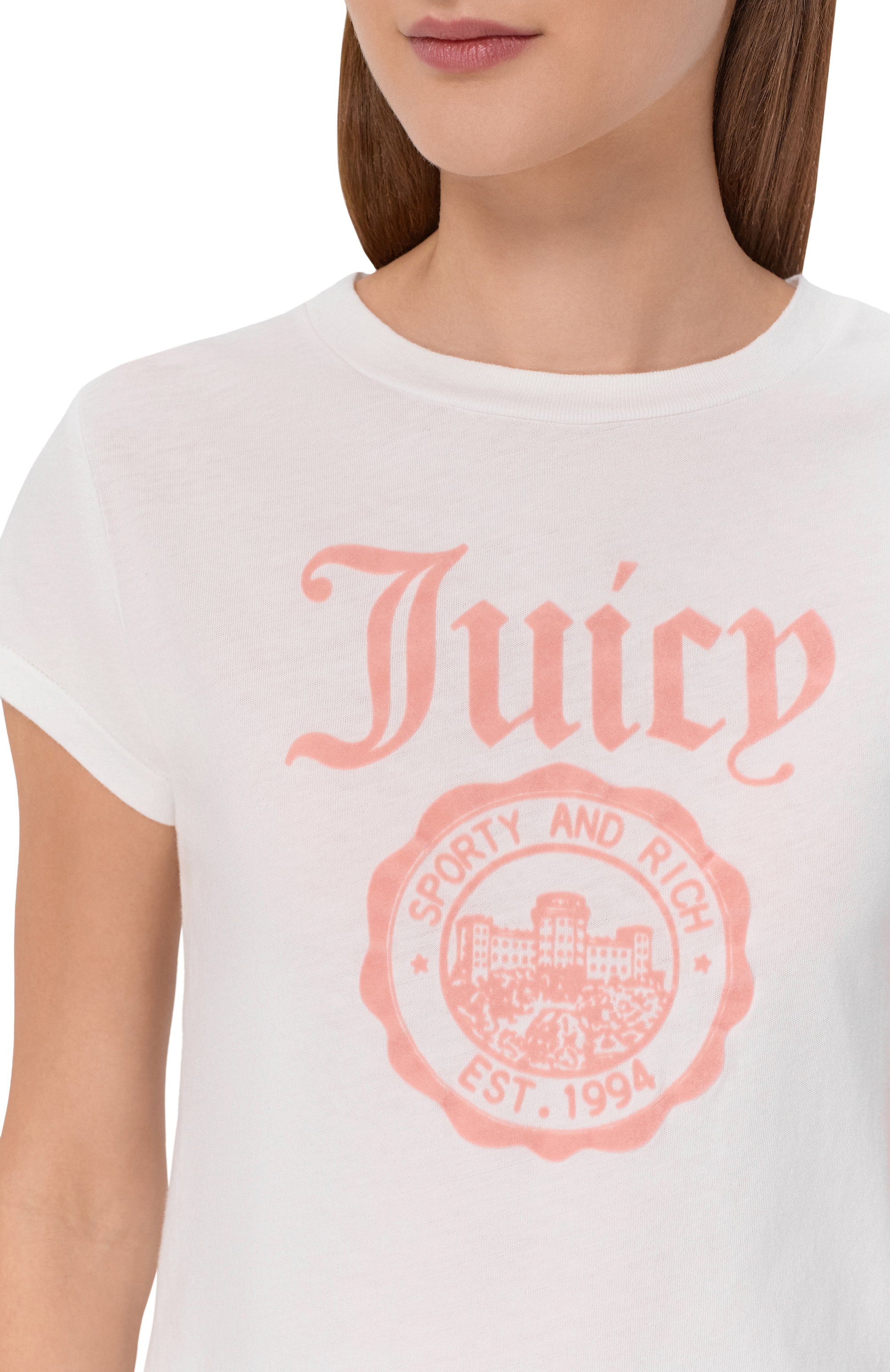 Хлопковая футболка SPORTY AND RICH, арт. T0111716691WH97/JUICY EMBLEM ESSENTIALS TEE, фото 5