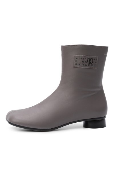 Кожаные полусапоги MM6 серого цвета по цене 35550 руб., арт. 83893/VAR6, фото 2 Кожаные полусапоги MM6, арт. 83893/VAR6, фото 2