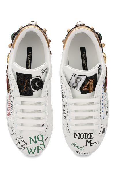 Кожаные кеды portofino DOLCE & GABBANA, арт. CS1539/AH029, фото 5