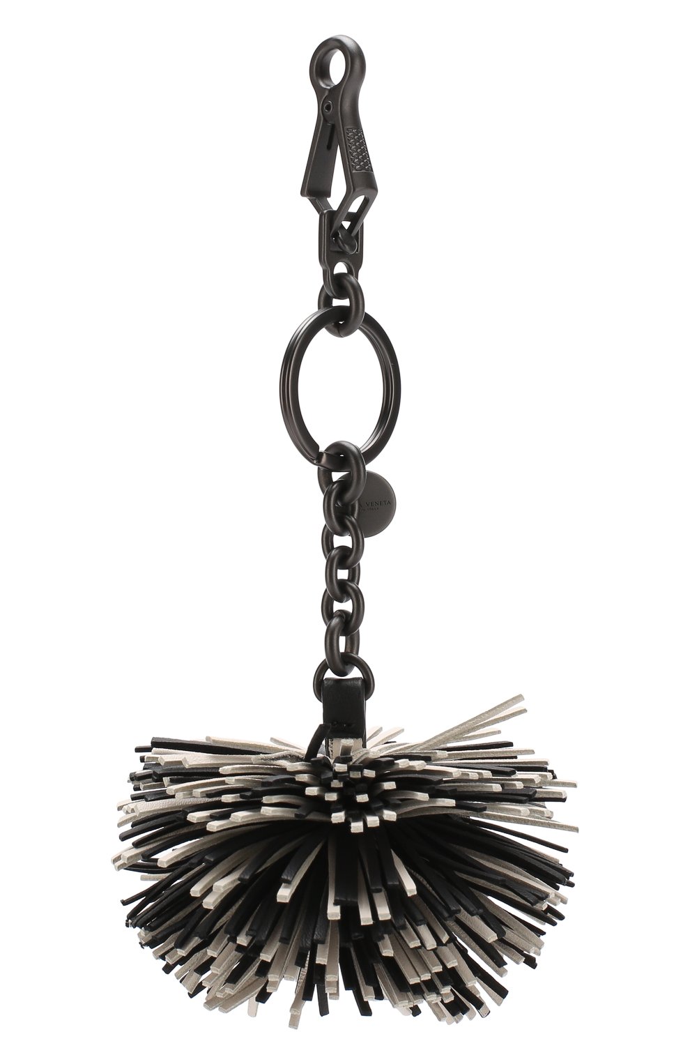 Брелок для ключей с кожаной подвеской BOTTEGA VENETA черно-белого цвета по цене 41650 руб., арт. 531971/VBL00, фото 2 Брелок для ключей с кожаной подвеской BOTTEGA VENETA, арт. 531971/VBL00, фото 2