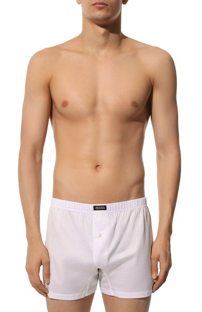 Хлопковые боксеры ZEGNA белого цвета по цене 9820 руб., арт. N2LC70110, фото 2 Хлопковые боксеры ZEGNA, арт. N2LC70110, фото 2