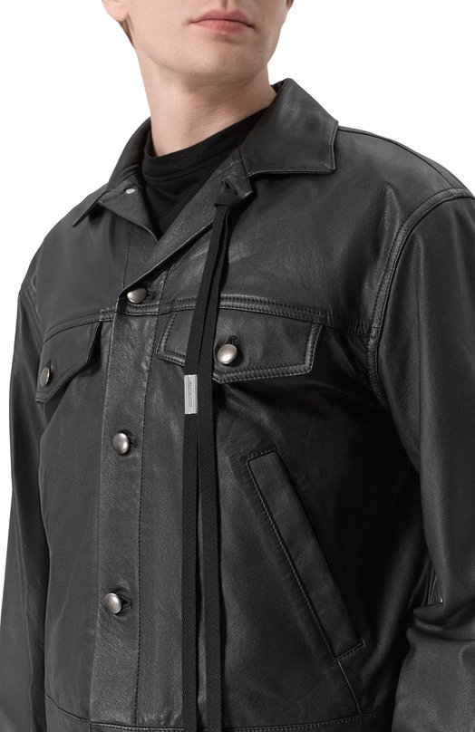 Кожаная куртка Ann Demeulemeester B0012717/LT038 Чёрный  B0012717/LT038 Фото 5