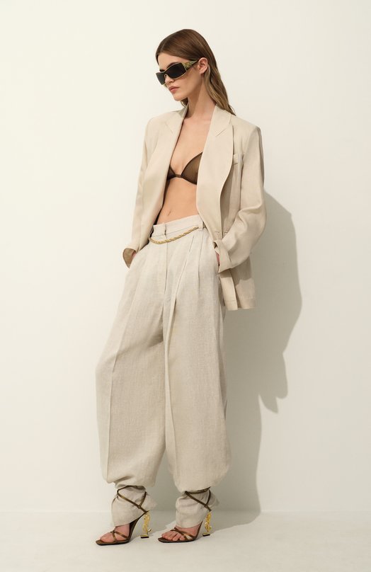 Льняные брюки Brunello Cucinelli MH547P8669 Бежевый  MH547P8669 Фото 7