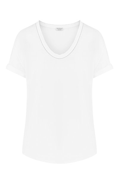 Женская хлопковая футболка BRUNELLO CUCINELLI, арт. M0045BP210