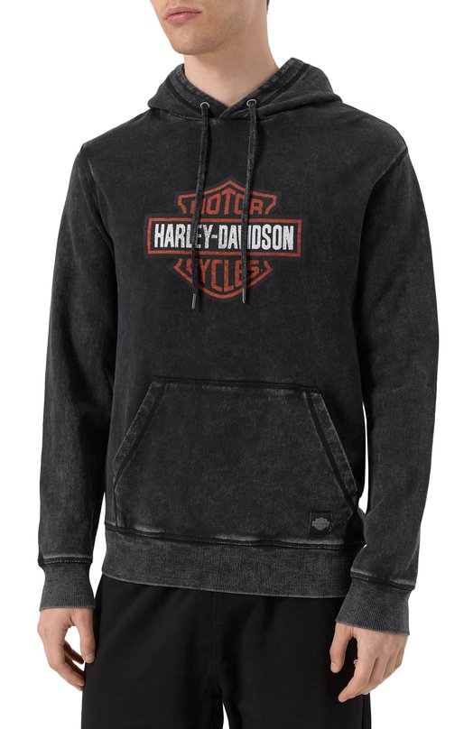 Хлопковое худи Harley-Davidson 96021-23VM Серый  96021-23VM Фото 3