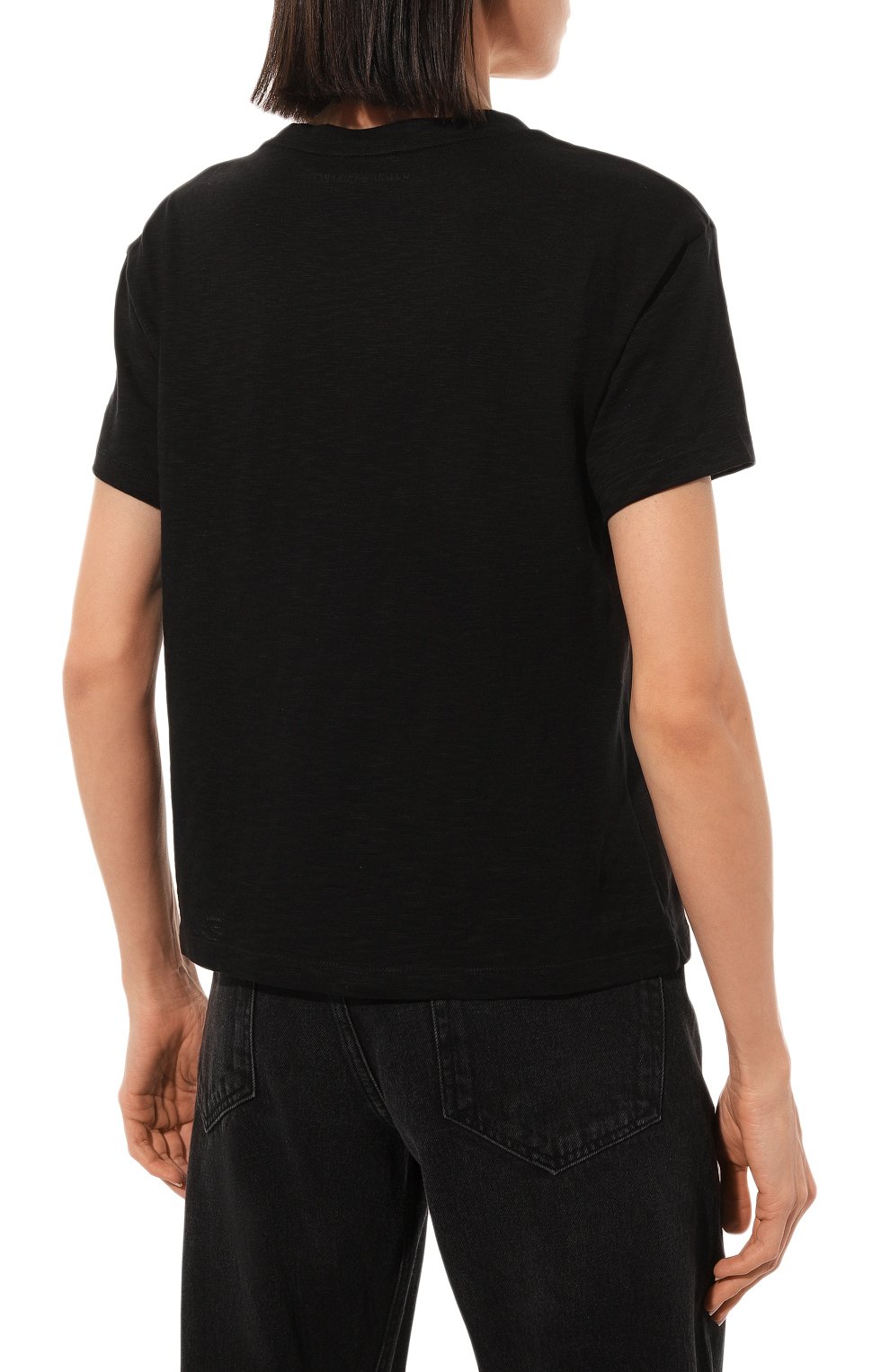 Хлопковая футболка EMPORIO ARMANI черного цвета по цене 16900 руб., арт. 3R2T7I/2JTEZ, фото 4 Хлопковая футболка EMPORIO ARMANI, арт. 3R2T7I/2JTEZ, фото 4