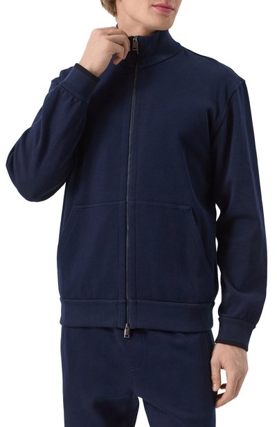 Хлопковая толстовка BRIONI темно-синего цвета по цене 121500 руб., арт. UJNU0L PA611, фото 3 Хлопковая толстовка BRIONI, арт. UJNU0L PA611, фото 3