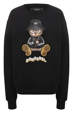 Женский хлопковый свитшот DOMREBEL черного цвета, а�рт. NY BEAR/SWEATSHIRT | Фото 1 (Рукава: Длинные; Длина (для топов): Стандартные; Материал сплава: Проставлено; Материал внешний: Хлопок; Стили: Спорт-шик; Драгоценные камни: Проставлено; Женское Кросс-КТ: Свитшот-одежда)