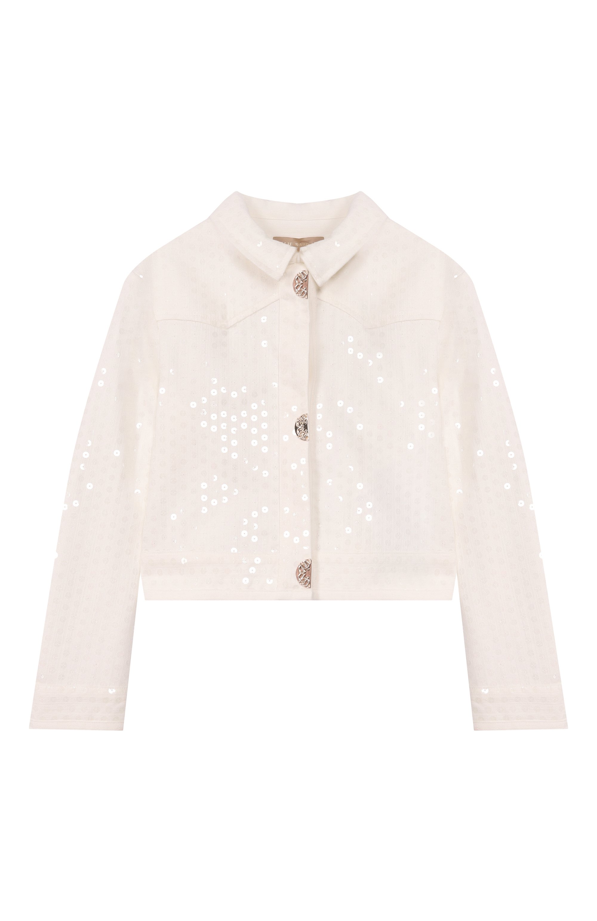 Джинсовая куртка ELIE SAAB JUNIOR кремового цвета по цене 79500 руб., арт. EFGC019/TS1075, фото 1 Джинсовая куртка ELIE SAAB JUNIOR, арт. EFGC019/TS1075, фото 1