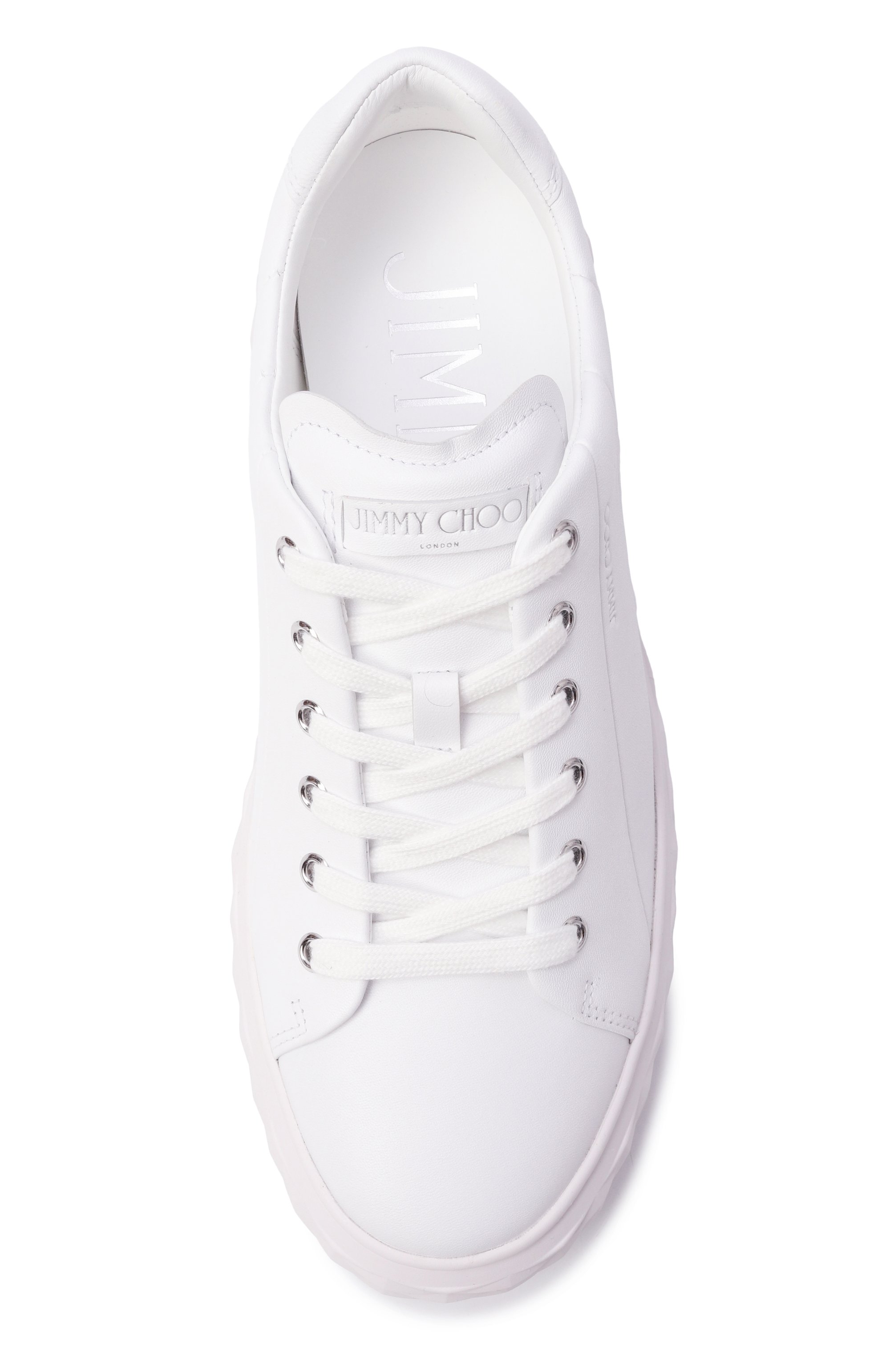 Кожаные кеды diamond light maxi JIMMY CHOO белого цвета по цене 85800 руб., арт. DIAM0NDLIGHTMAXIFRXN, фото 6 Кожаные кеды diamond light maxi JIMMY CHOO, арт. DIAM0NDLIGHTMAXIFRXN, фото 6