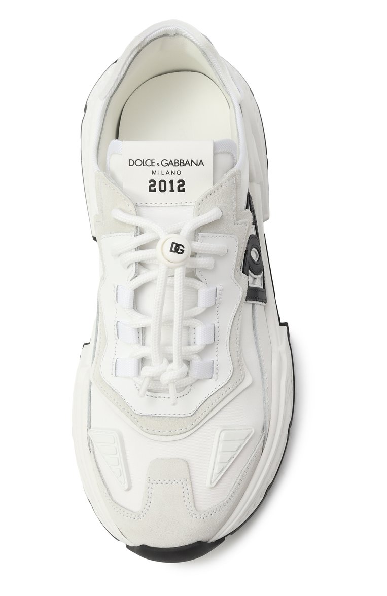 Мужского комбинированные кроссовки daymaster DOLCE & GABBANA белого цвета, арт. DA5119/AQ040/37-39 | Фото 4 (Материал внутренний: Натуральная кожа; Нос: Не проставлено; Материал внешний: Текстиль; Региональные ограничения белый список (Axapta Mercury): Не проставлено; Стили: Гранж)