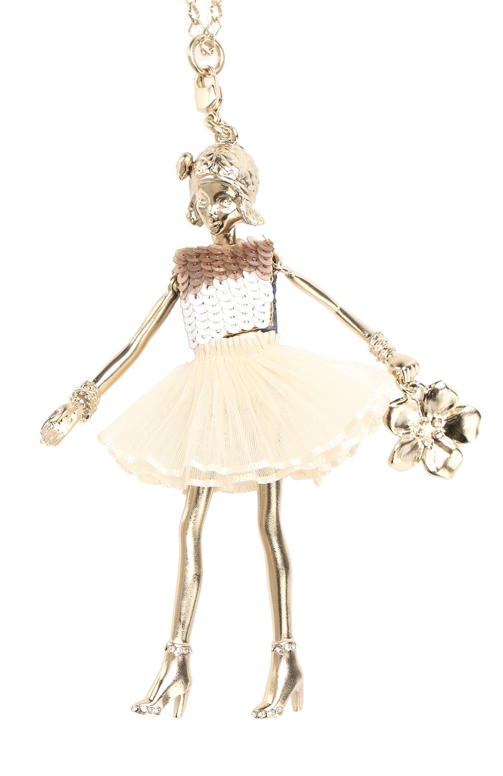 Подвеска с кулоном с отделкой из кристаллов swarovski SERVANE GAXOTTE белого цвета по цене 39300 руб., арт. PGFW706, фото 2 Подвеска с кулоном с отделкой из кристаллов swarovski SERVANE GAXOTTE, арт. PGFW706, фото 2