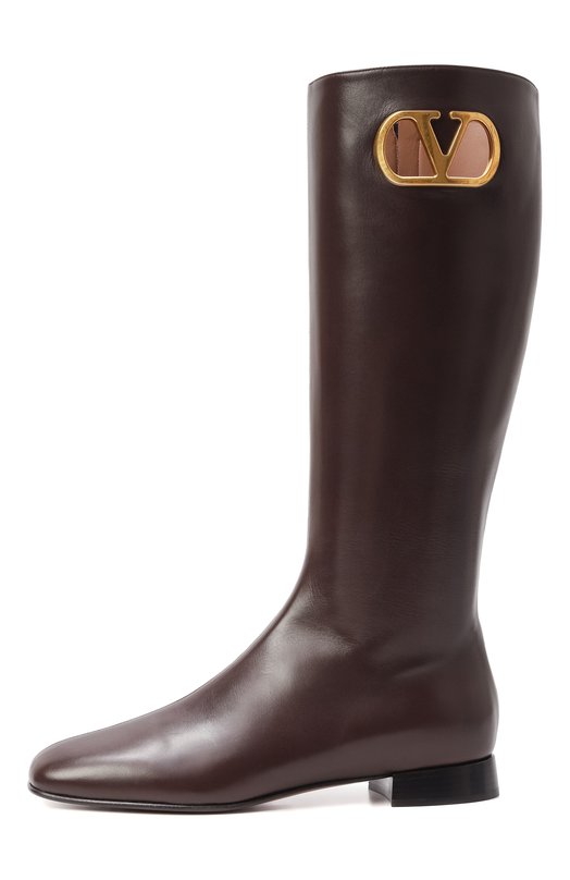 Кожаные сапоги VLogo Signature Valentino 7W2S0LI5/DDT Коричневый  7W2S0LI5/DDT Фото 4