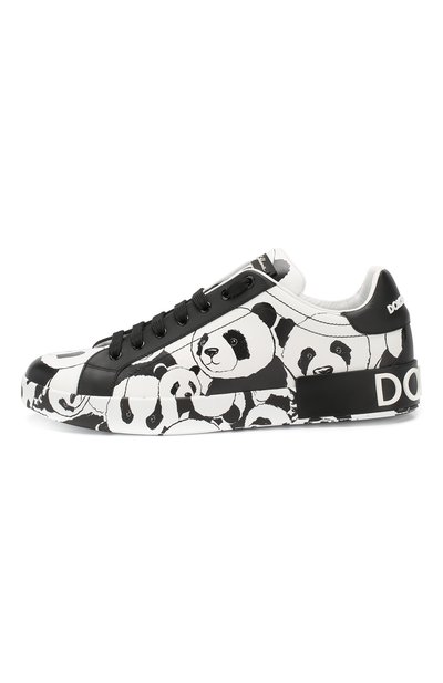 Кожаные кеды portofino DOLCE & GABBANA черно-белого цвета по цене 93250 руб., арт. CS1570/AZ311, фото 3 Кожаные кеды portofino DOLCE & GABBANA, арт. CS1570/AZ311, фото 3