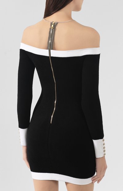 Платье BALMAIN черно-белого цвета по цене 238500 руб., арт. SF16741/K439, фото 4 Платье BALMAIN, арт. SF16741/K439, фото 4
