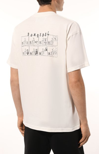 Хлопковая футболка DOMREBEL кремового цвета по цене 15400 руб., арт. M FRIENDLY/TSHIRT, фото 4 Хлопковая футболка DOMREBEL, арт. M FRIENDLY/TSHIRT, фото 4