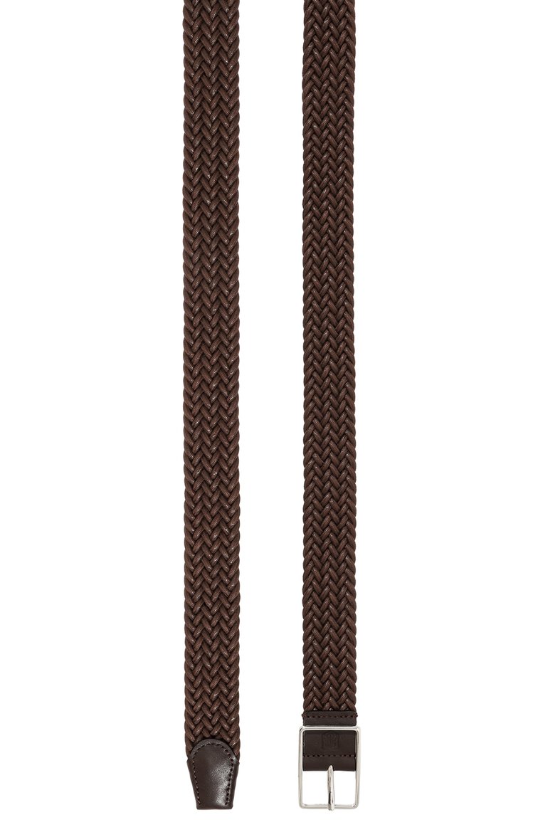 Мужской текстильный ремень CORNELIANI коричневого цвета, арт. 93V311-9320804 | Фото 3 (Материал: Текстиль; Нос: Не проставлено; Случай: Повседневный)