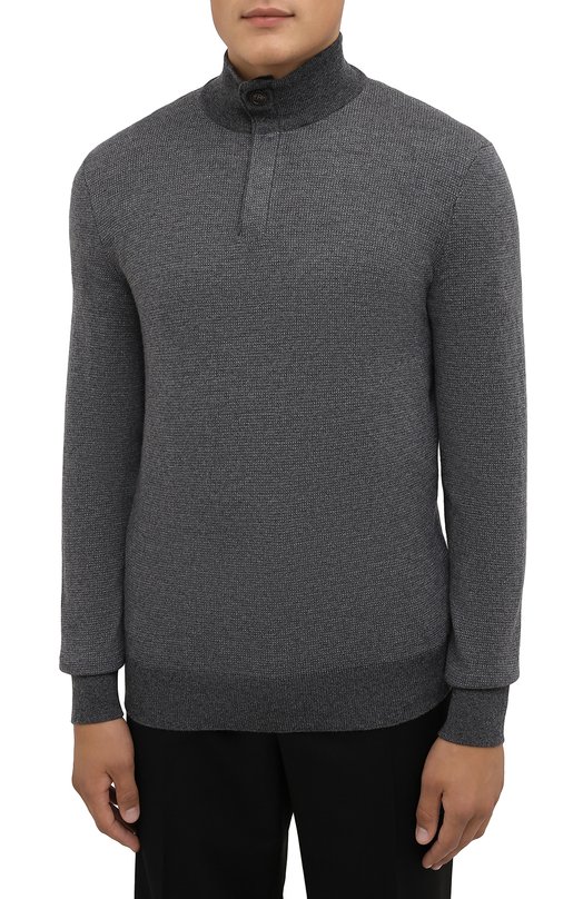 Джемпер из кашемира и хлопка Zegna UYQ25/127 Серый  UYQ25/127 Фото 3