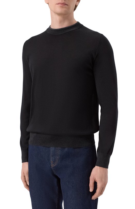 Джемпер из кашемира и шелка Zilli KHMN01M0342VMIC03 Чёрный  KHMN01M0342VMIC03 Фото 3