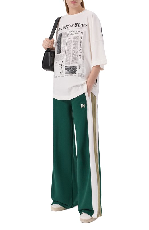 Хлопковые брюки Palm Angels PWCH028F25FAB001 Зелёный  PWCH028F25FAB001 Фото 2
