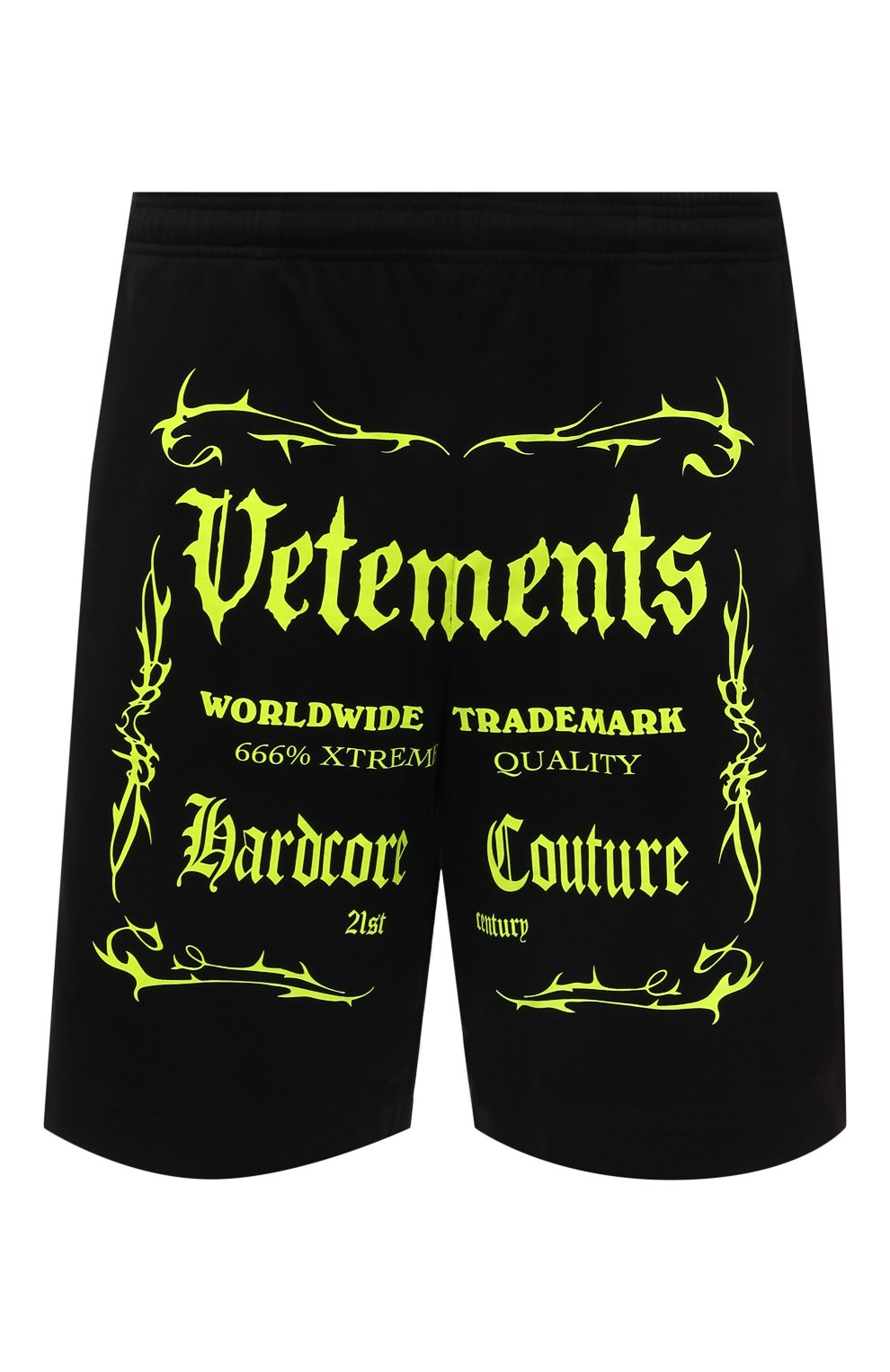 Хлопковые шорты VETEMENTS черного цвета по цене 53950 руб., арт. UA52TR400X 1610/M, фото 1 Хлопковые шорты VETEMENTS, арт. UA52TR400X 1610/M, фото 1