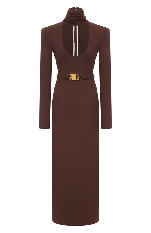 Шерстяное платье ROWEN ROSE DRS_RR415/CREPE Коричневый DRS_RR415/CREPE