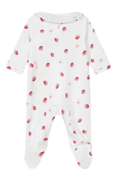 Хлопковый комбинезон MONNALISA белого цвета по цене 14600 руб., арт. 35G208, фото 2 Хлопковый комбинезон MONNALISA, арт. 35G208, фото 2